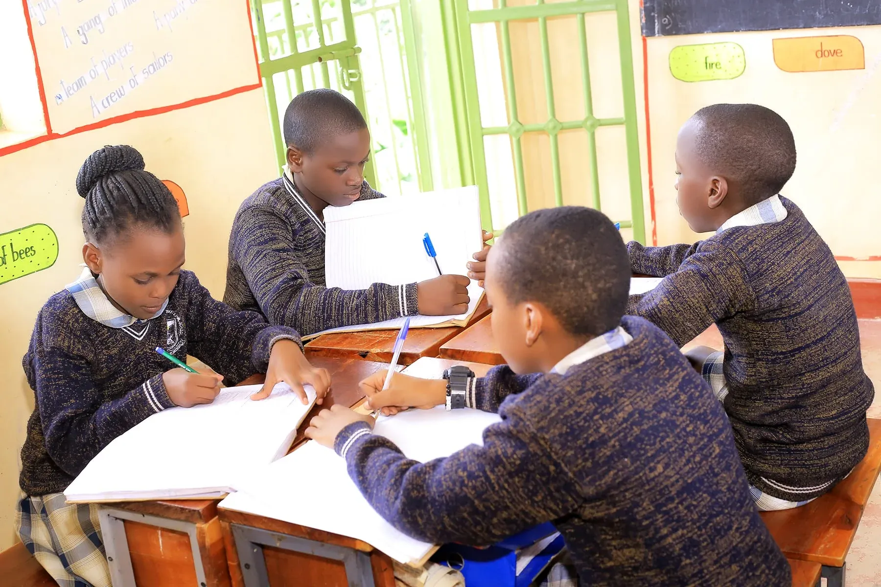 children studying